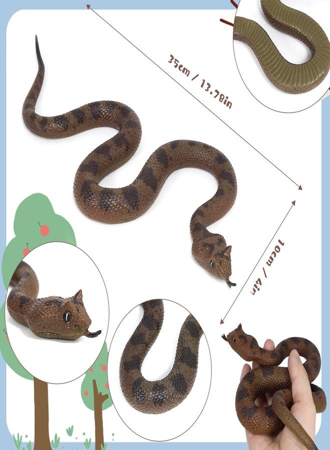 Lohoee 2Pcs Rubber Snakes Fake Snake Lifelike Rubbe Snake - Keep Birds Away for Garden Scare Birds Prank April Fools' Day or Halloween Decoration Props (Style 1) - Image 2